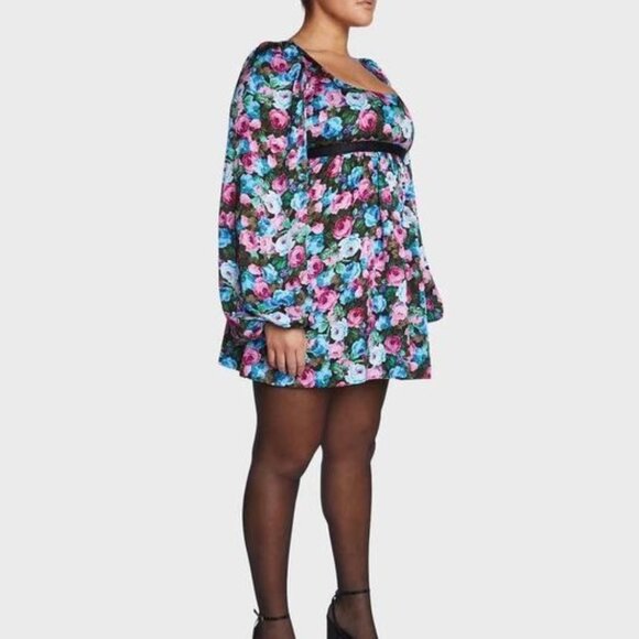 For Love & Lemons Plus Size Floral Print Maggie Mini Dress NWT- Sz‎ 1X - Picture 1 of 6